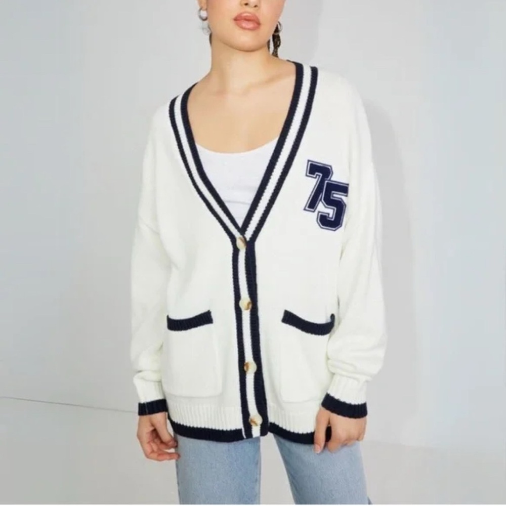 Garage Black and White Knit Cardigan